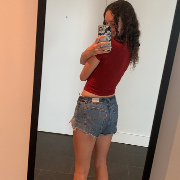 GARAGE Quarter Zip Collared Crop Top - Picture 2 of 5